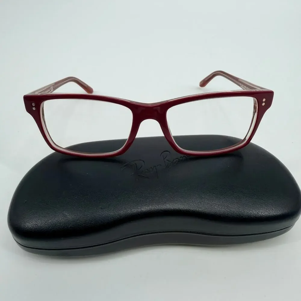 Ray Ban RB 5225 5186 Berry Pink Rectangle Eyeglasses Frames 54-17-145